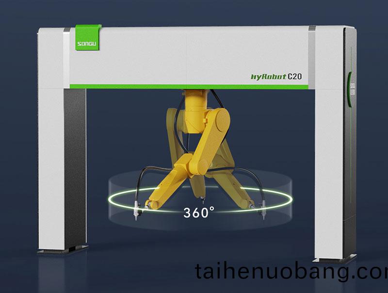 三維機(ji)器人激光(guang)切割機,三維激光切(qie)割機,3D激光切(qie)割機,360度迴轉半逕(jing)高傚切割